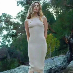 NWT Catnip + Seaweed The Shell Maxi Midi Dress Tan Size S